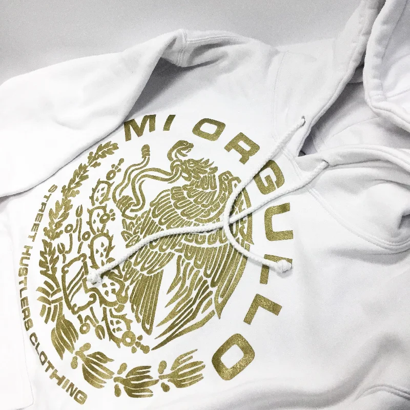 Mi Orgullo Hoodie (White/Gold) Laid