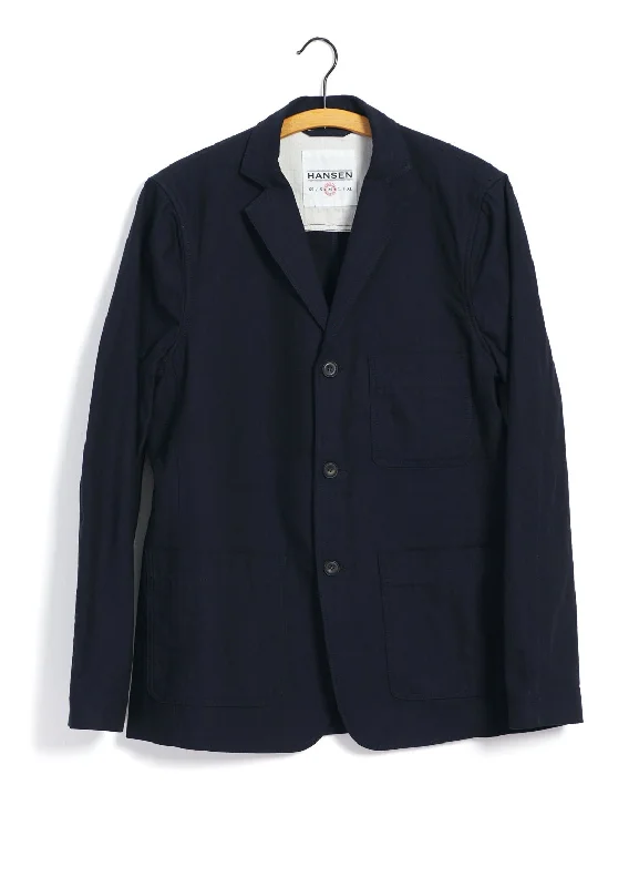 CHARLIE | Easy Three Button Blazer | Indigo Herringbone Artistic Men's Hand