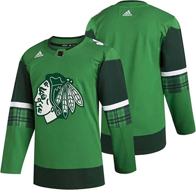 Adidas Chicago Blackhawks Authentic 2020 St. Patrick's Day Jersey Monochromatic All