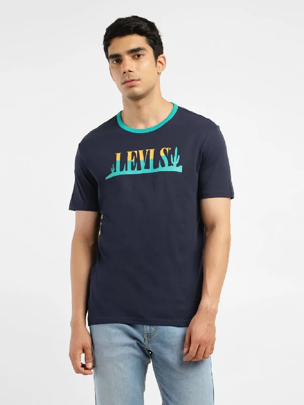 Men's Brand Logo Slim Fit T-shirt Navy Refined Men's Velvet