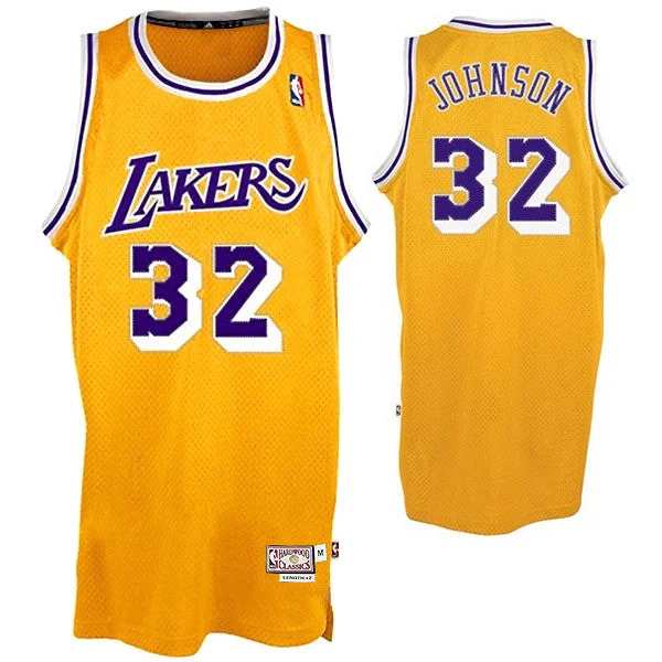 Magic Johnson #32 Los Angeles Lakers Adidas NBA Throwback adidas Swingman Jersey - Gold Athletic Men's High