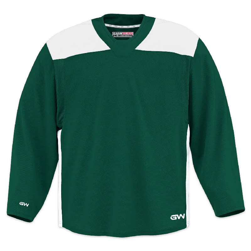 GameWear GW6500 ProLite Series Senior Hockey Practice Jersey - Dark Green / White Cozy Men's Sherpa