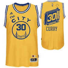 Stephen Curry #30 Golden State Warriors Adidas The City Yellow Swingman Adult Jersery Tailored