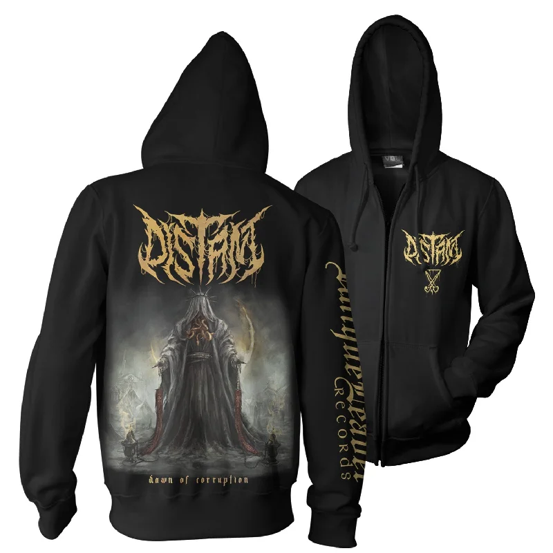 Distant "Dawn of Corruption" Zip Hoodie Cozy Men's Winter