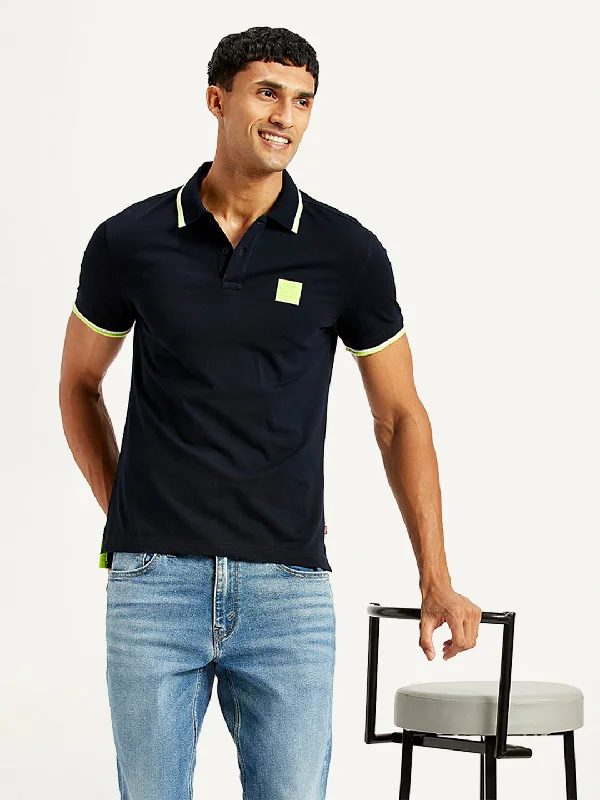 Men's Solid Slim Fit Polo T-shirt Sophisticated Men's 