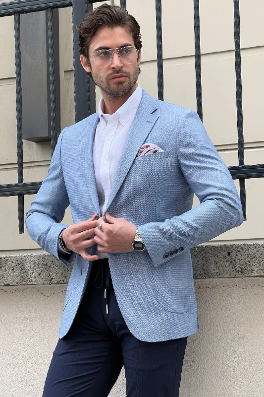 Daniel Blue Slim Fit Linen Blazer: A Tailored Essential Elegant Men's Cashmere