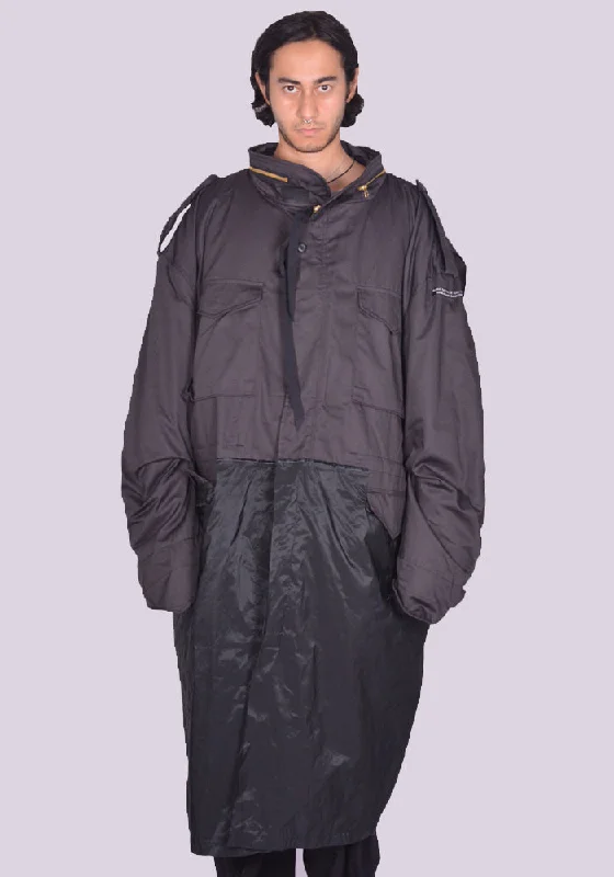 MARINA YEE FW24-0101-999 UNISEX WEDNESDAY A. REWORKED PARKA COAT BLACK (New season FW24) Sharp Men's Italian