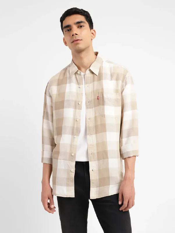 Men's Checkered Slim Fit Shirt Dynamic Men's Glow