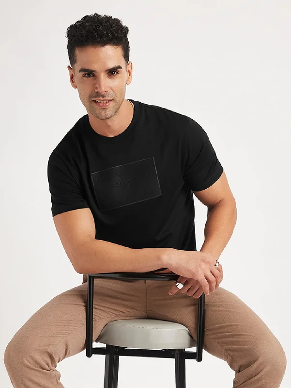 Men's Textured Slim Fit T-Shirt Elegant Men's Cashmere