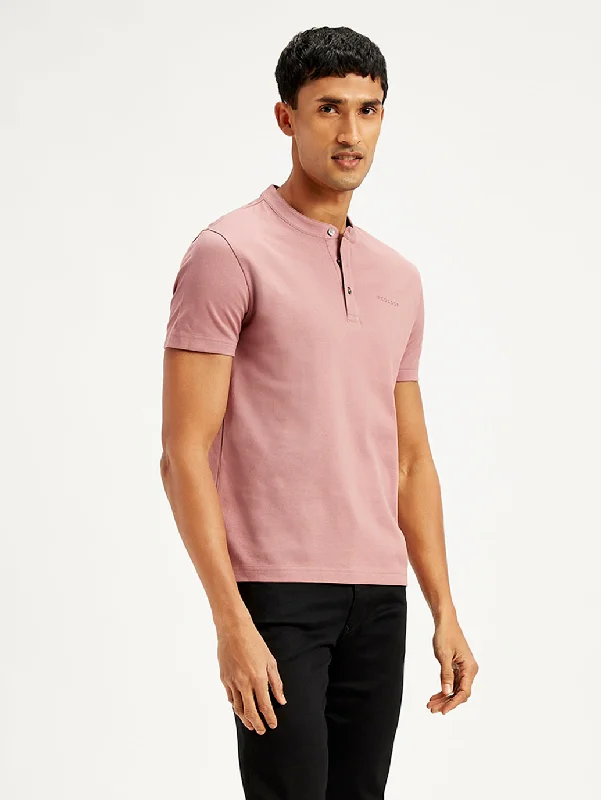 Men's Textured Slim Fit T-Shirt Hip Men's Retro