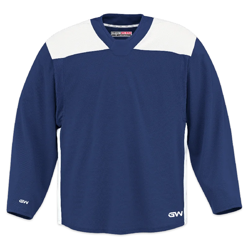 GameWear GW6500 ProLite Series Senior Hockey Practice Jersey - Navy / White Dynamic Men's Moto