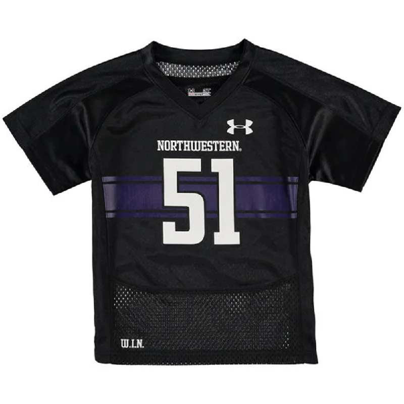 Northwestern Wildcats #51 Under Armour Purple Replica Football Jersey Casual Men's Loose