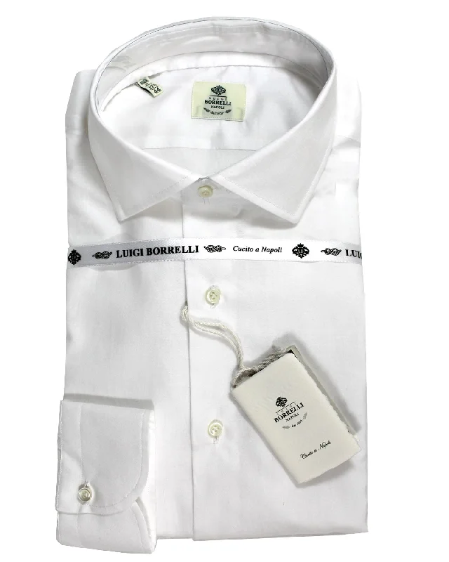 Luigi Borrelli Dress Shirt White 44 - 17 1/2 Artistic Men's Avant