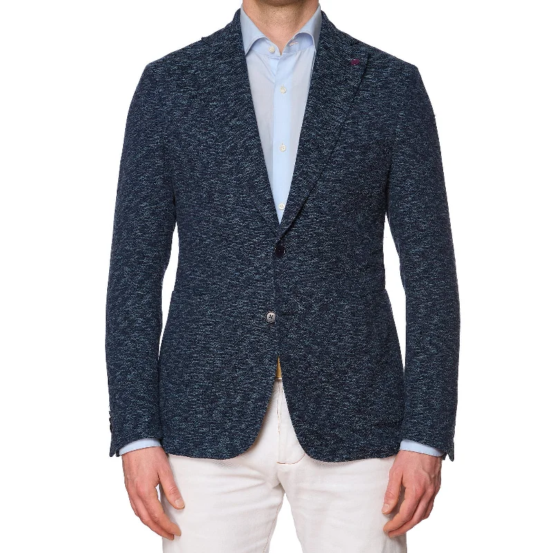 SARTORIA PARTENOPEA Blue Cotton Jacket Blazer EU 48 NEW US 38 Current Model Hip Men's Retro