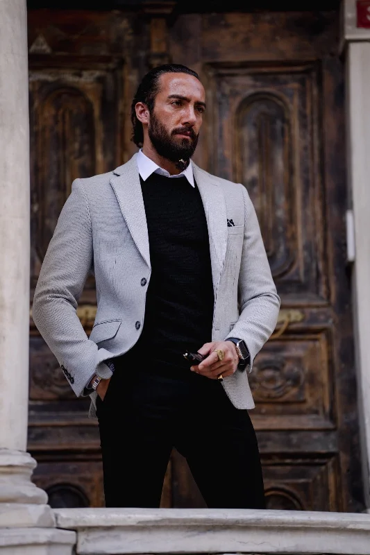 Paris Gray Slim Fit Striped Linen Blazer: The Perfect Blend of Style and Comfort Relaxed Men's Australian 