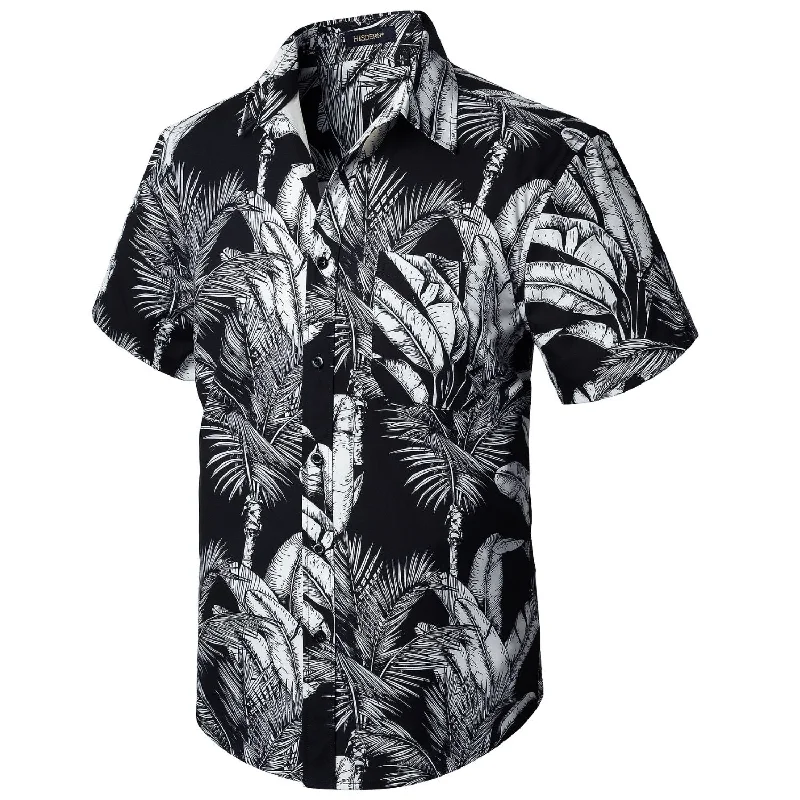 Summer Hawaiian Shirts with Pocket - 02-WHITE/BLACK British Gentleman Style