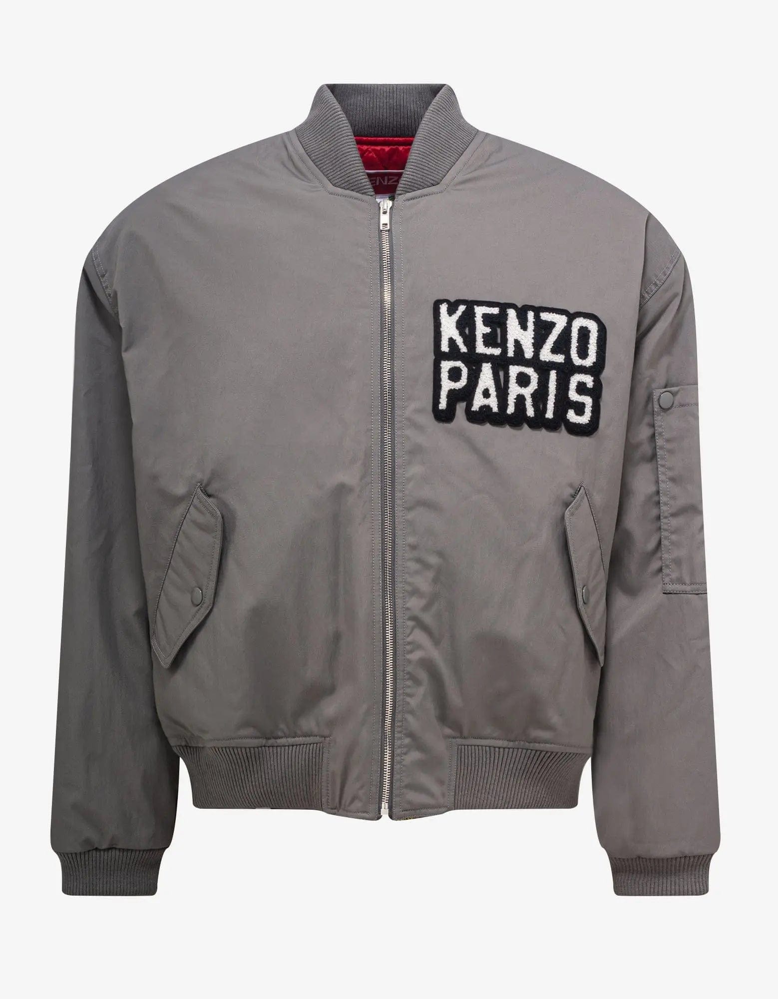 Kenzo Grey 'Kenzo Elephant' Bomber Jacket Stylish Men's Neon