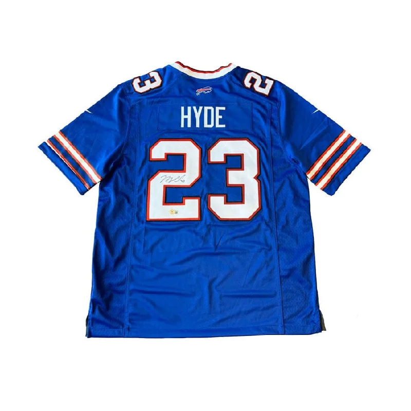 Micah Hyde Signed Buffalo Bills Blue Nike Authentic Stitched Jersey Masculine Men's 