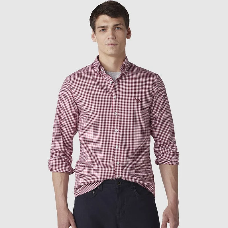 Rodd & Gunn - Gunn Check Oxford Shirt - Sports Fit - Claret Refined Men's Velvet