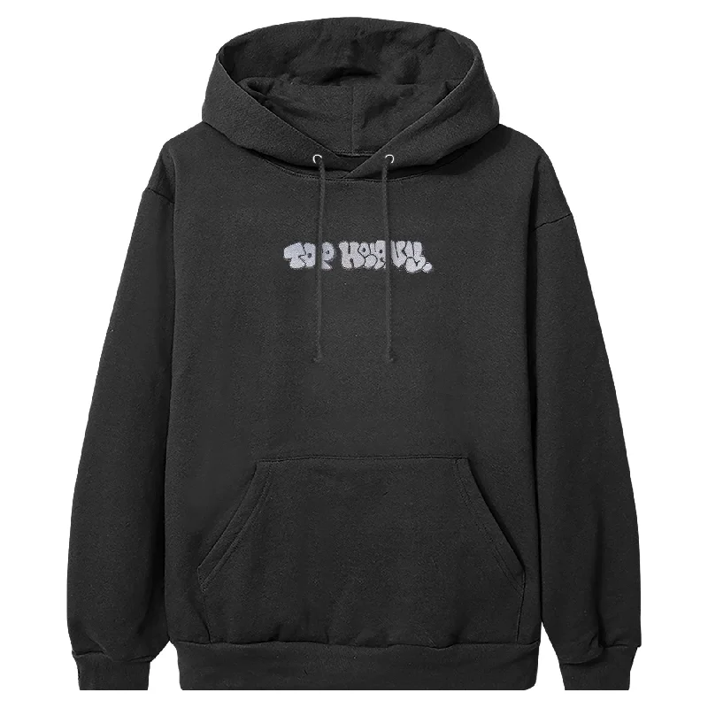 Top Heavy Throwie Emb Hoodie Black Organic