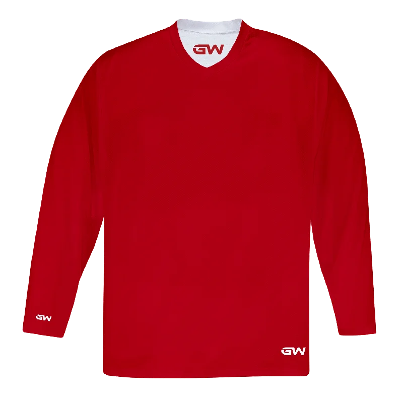 GameWear GW7500 ProLite Series Reversible Junior Hockey Practice Jersey - Red / White Laid