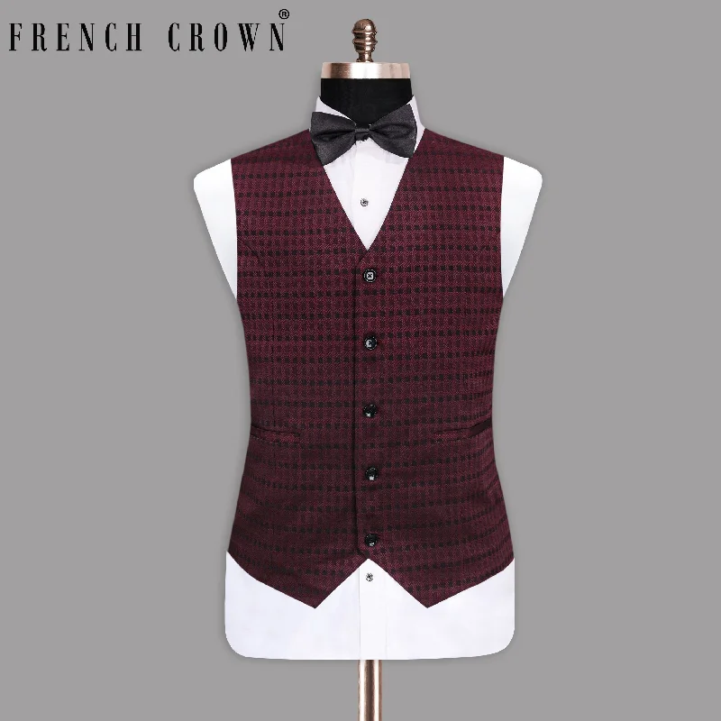 Cedar Jacquard Designer Waistcoat Minimalist Men's Casual 