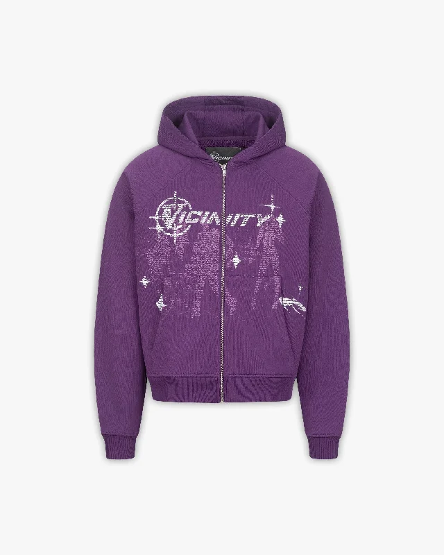 BINARY 2.0 ZIP HOODIE PURPLE Elegant Men's Cashmere