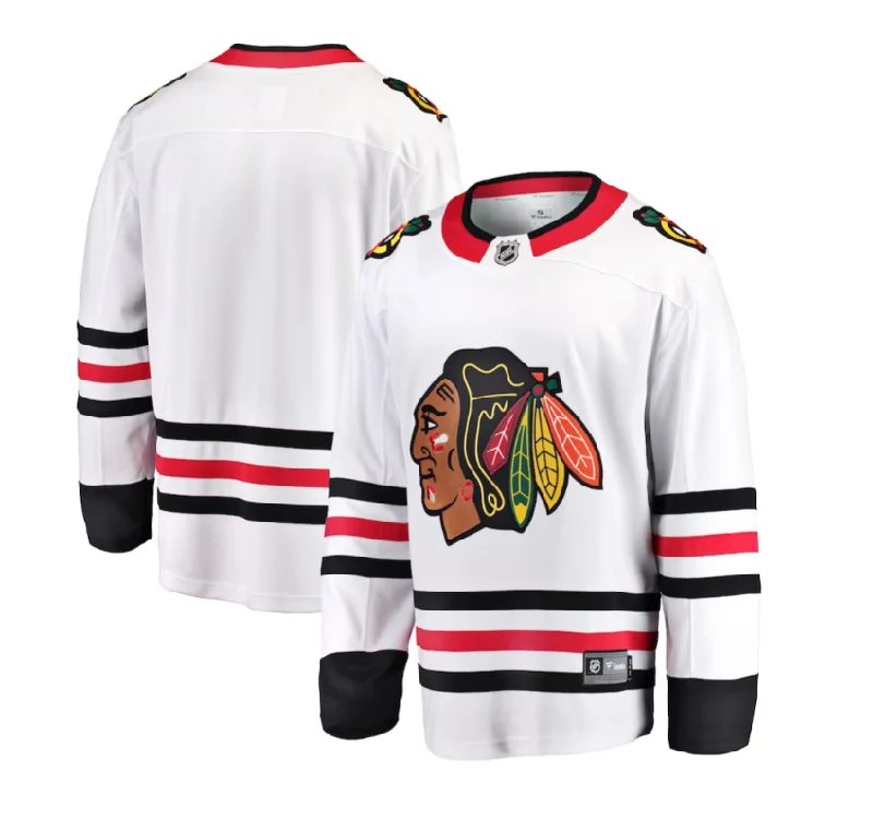 Men's Chicago Blackhawks Fanatics Branded White Breakaway Away Jersey Business