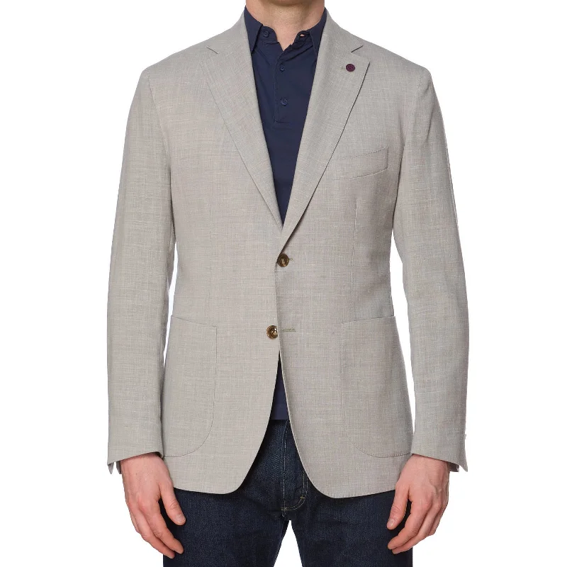 SARTORIA PARTENOPEA Gray Linen-Polyester Unlined Jacket NEW Current Model Bold Men's Statement