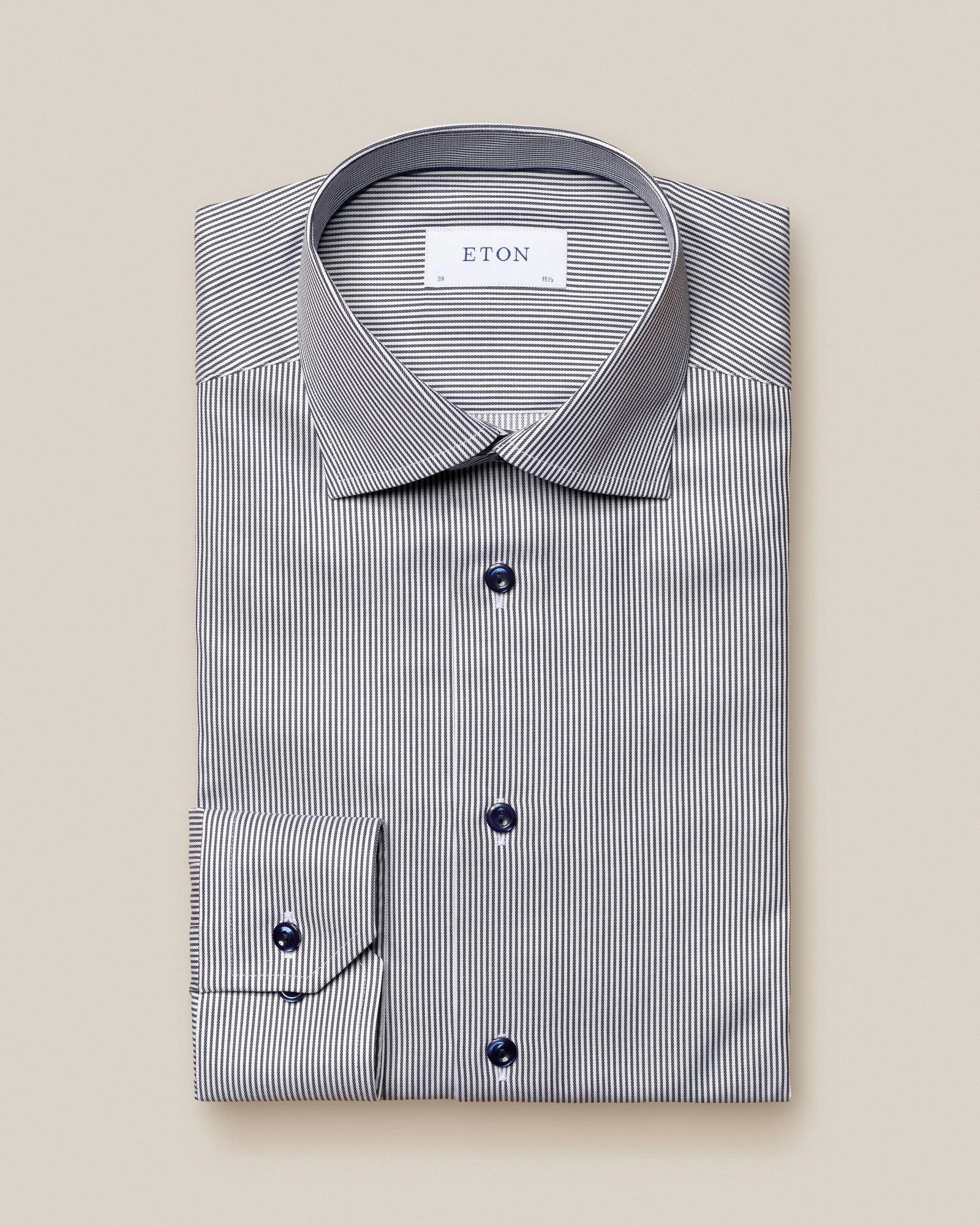 Navy Blue Twill Slim Fit Shirt - ETON Athletic Men's High