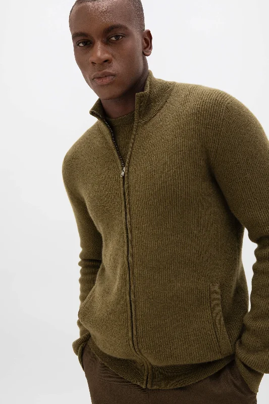 Ribbed Cashmere Cardigan Casual Men's Japanese 