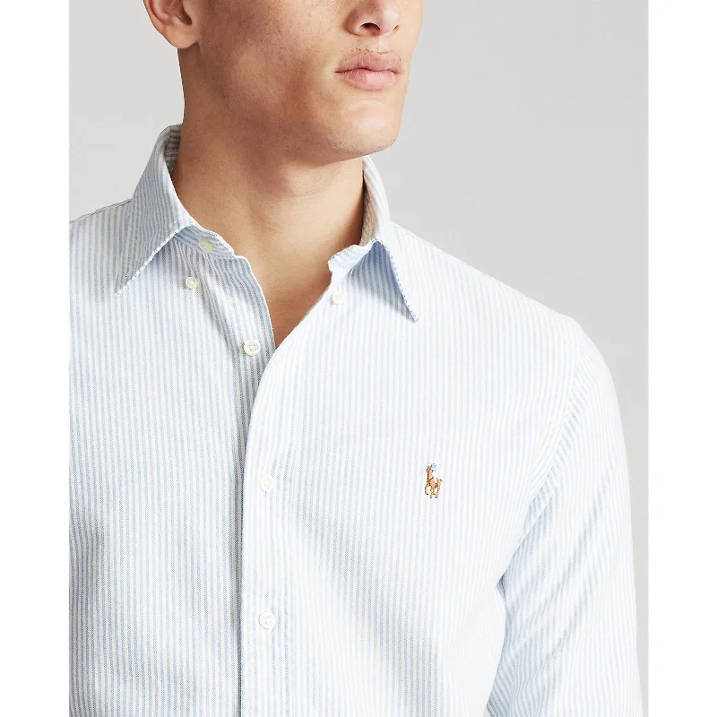 Polo Ralph Lauren - Oxford Shirt - Stripe - Blue & White Masculine Men's Thick