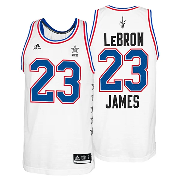 LeBron James #23 Cleveland Cavaliers Adult NBA Replica White Eastern Conference All Star Jersey Cool Men's Distressed