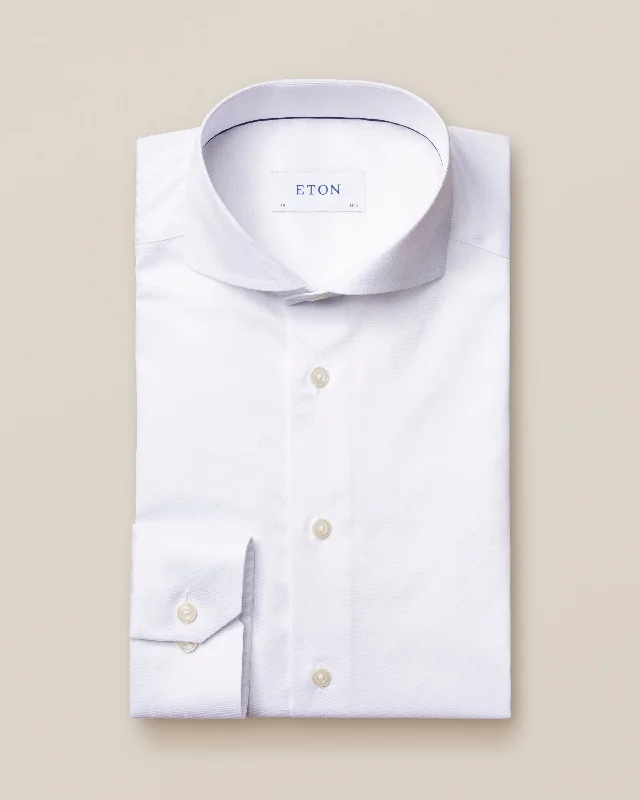 White Signature Twill Extreme Cut Away Collar Slim Fit Shirt - ETON Tailored