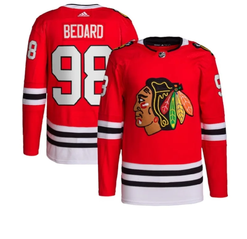 Connor Bedard Chicago Blackhawks adidas 2023 NHL Draft Home Climalite Player Jersey - Red Rugged Men's Outdoor 