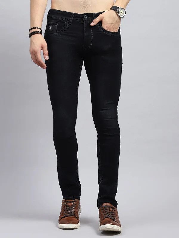 Men Blue Solid Skinny Fit Denim Laid