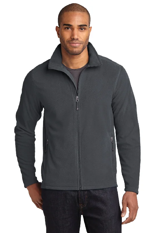 Eddie Bauer Mens Pill Resistant Microfleece Full Zip Jacket - Steel Grey Refined Men's Velvet