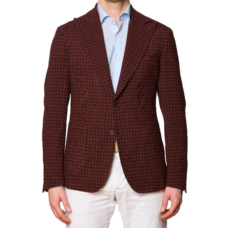 SARTORIA PARTENOPEA Red Check Wool-Poly Jacket EU 50 NEW US 40 Current Model Earthy Men's Hemp