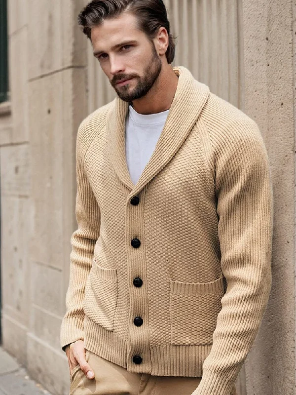 Stylish Regular Fit Knit Cardigan Rugged Men's Outdoor 