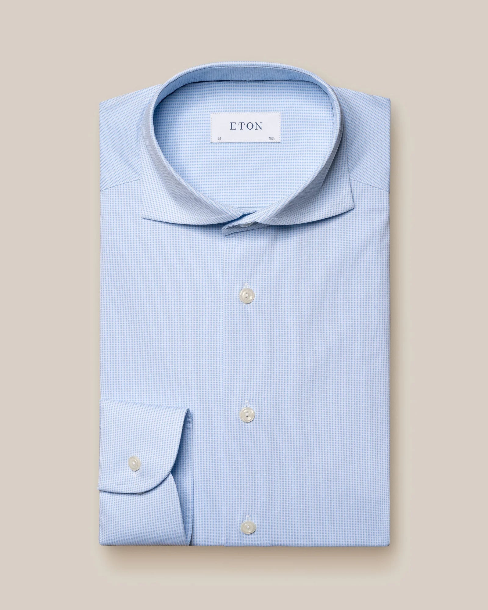 Light Blue Four-Way Stretch Shirt Slim Fit Shirt - ETON Laid