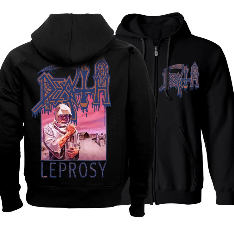 Death "Leprosy" Zip Hoodie Casual Men's Short