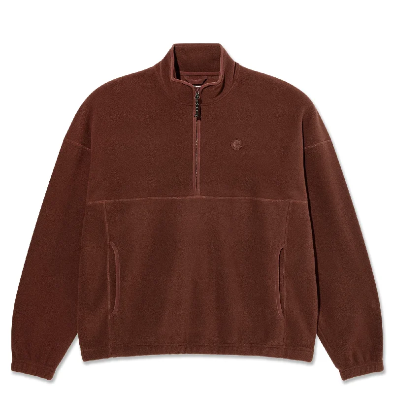 Polar Skate Co. Ivan Half Zip Sweater Wine Dynamic Men's Moto