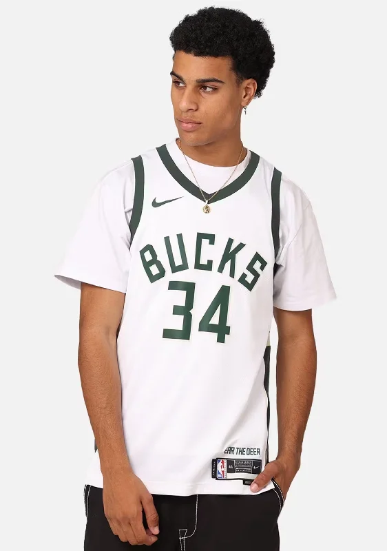 Nike Men's Giannis Antetokounmpo Milwaukee Bucks Dri-FIT Swingman Jersey Confident Men's High