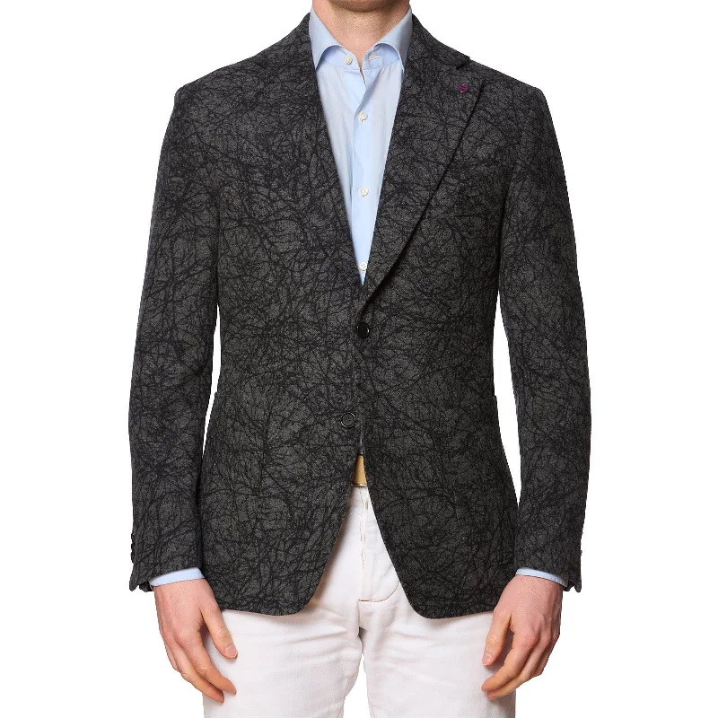 SARTORIA PARTENOPEA Gray Fancy Wool-Cashmere Jacket EU 50 NEW US 40 Current Model Trendy Men's Scandinavian