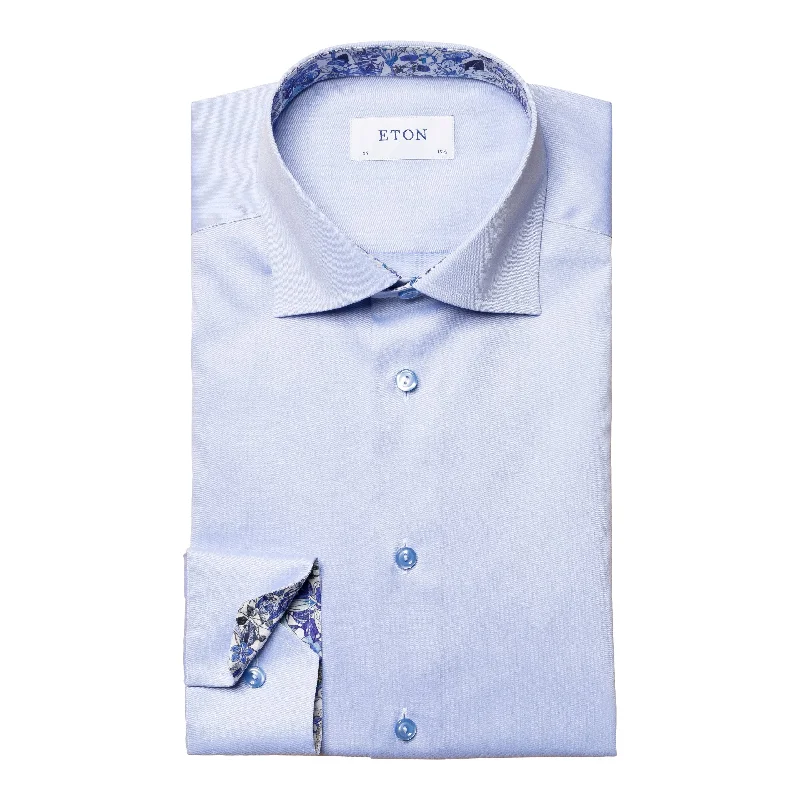 Slim Fit - Floral Contrast Details Shirt Beach