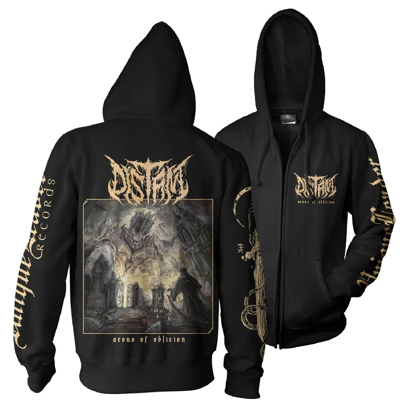 Distant "Aeons Of Oblivion" Zip Hoodie Bold Men's Statement