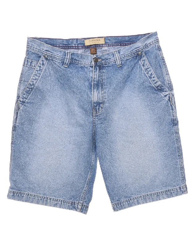 Stone Wash Denim Shorts - W34 L10 Sophisticated Men's 