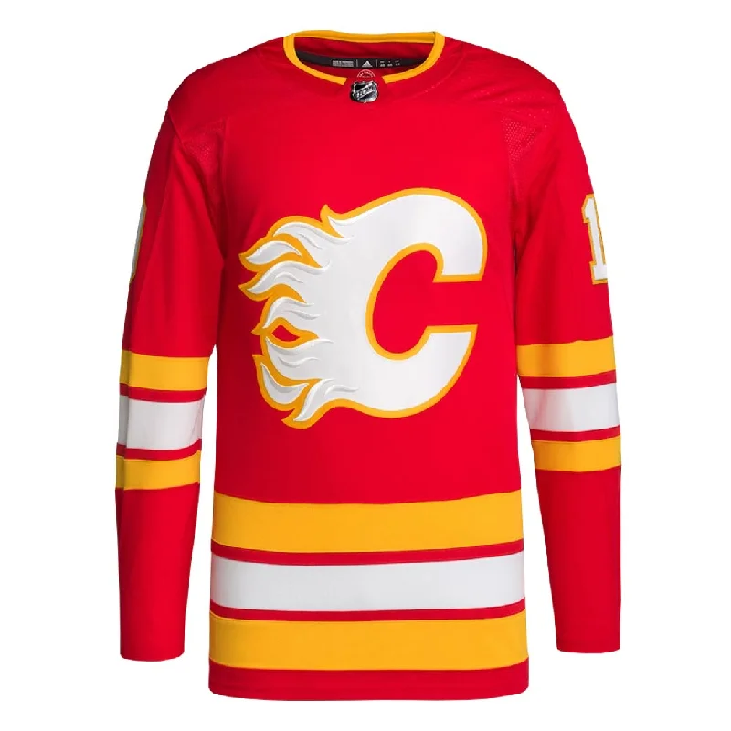 adidas - Men's Calgary Flames Authentic Jonathan Huberdeau Home Jersey (IN0842) Hip Men's Urban