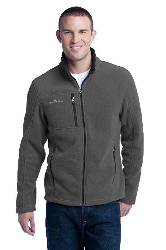 Eddie Bauer Mens Full Zip Fleece Jacket - Steel Grey Classic Men's Pin