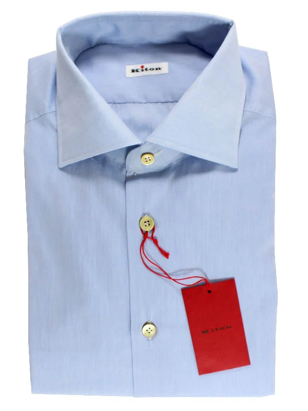 Kiton Dress Shirt Blue 41 - 16 SALE Business